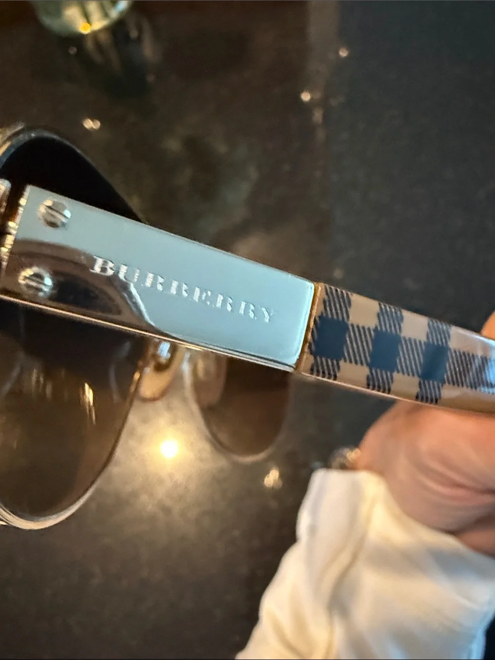 Burberry silver Frame Sunglasses with Dark Gradient Lenses
